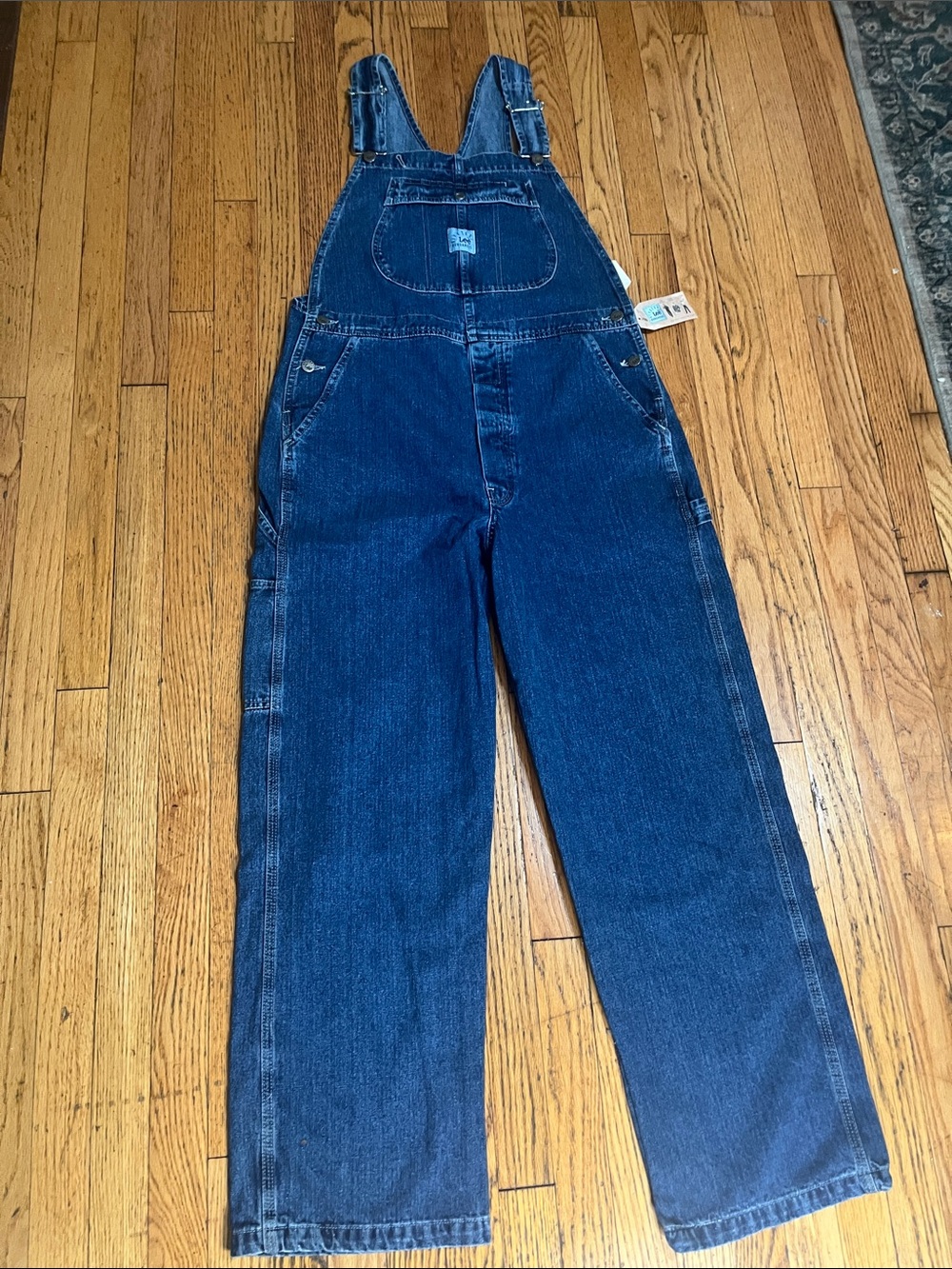 Lee Riveted Denim Overalls Lee Dungarees Retro Dark NWT NEW Flaw